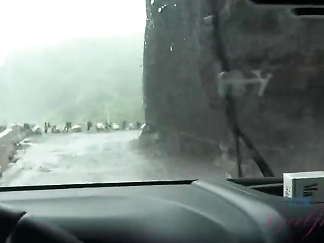 Car POV with naughty Sky Pierce who can't stop showing her snatch