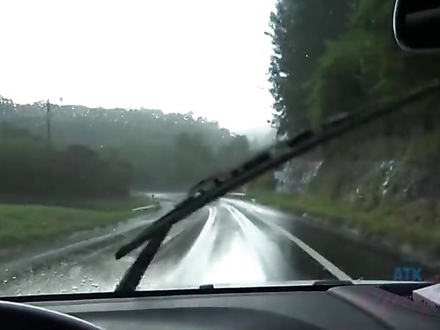 Car POV with naughty Sky Pierce who can't stop showing her snatch