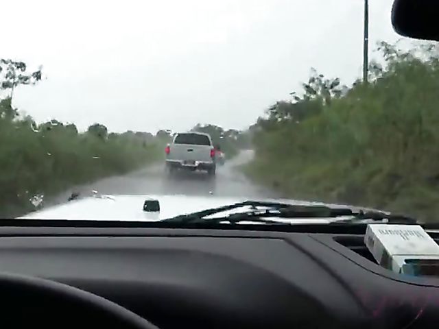 Car POV with naughty Sky Pierce who can't stop showing her snatch