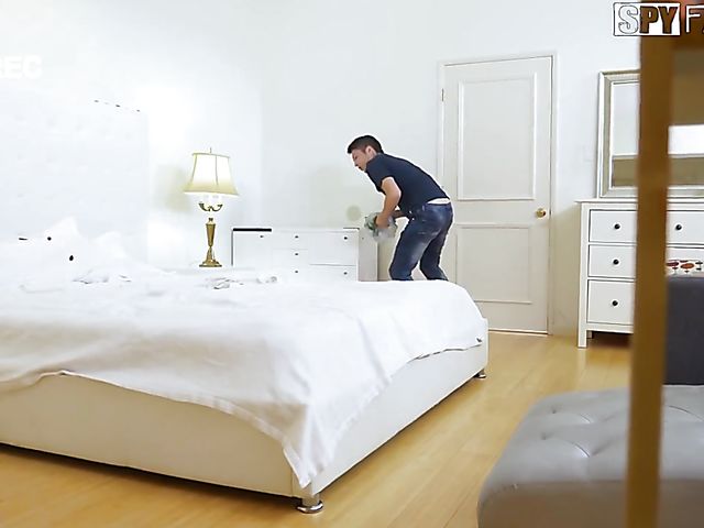 Naughty stepsister Natalia Queen caught naked