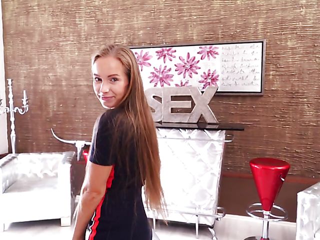 Solo fingering with long haired babe Kinuski