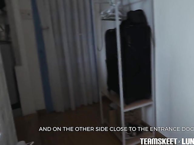 Asian girlfriend suck and fuck POV with Luna and James