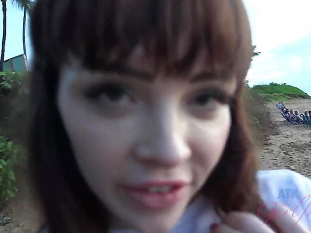 Aliya Brynn - Smoking teen pissing and sucking at the beach