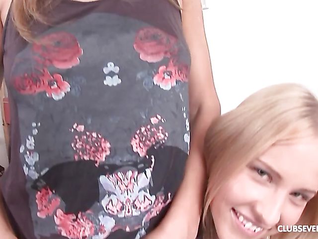 Russian babes Inna and Alice K strip for lesbian anal dildo session