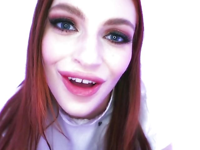 Blue-eyed redhead blowjob and POV swallow with glamorous Maya Kendrick