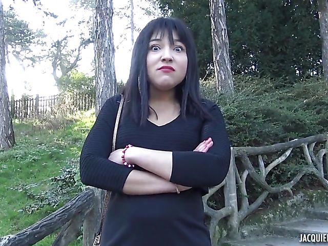 Nasty french DP with raven-haired public flasher Bianca