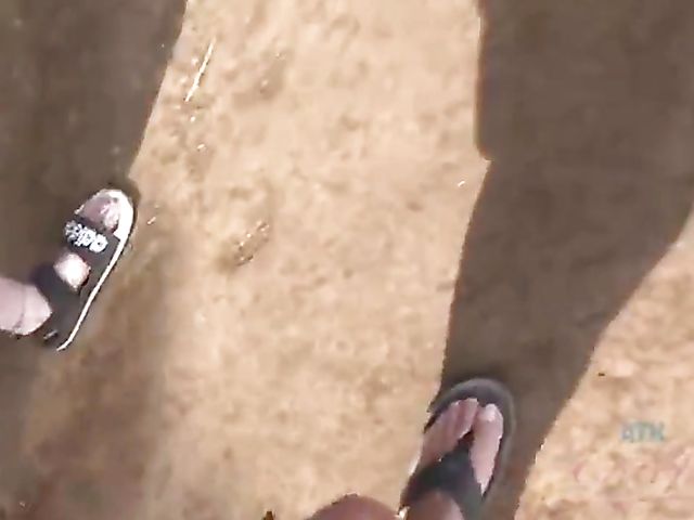 Outdoor POV and beach fun with naughty girlfriend Melody Marks