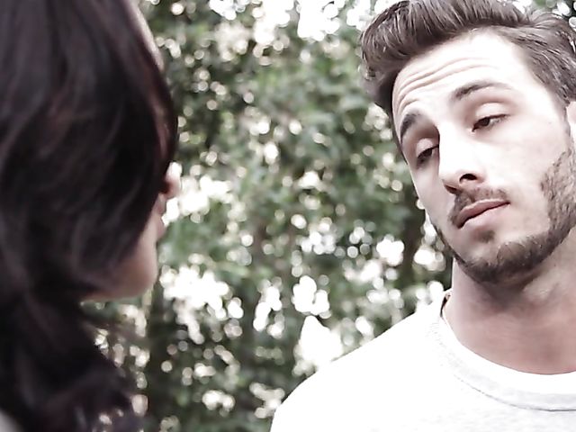 Bedroom love scene with natural boobs brunette Bella Rolland