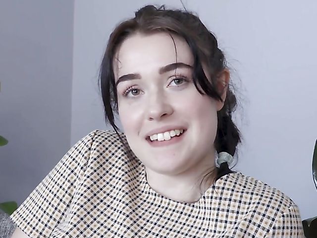 Pantyhose dildo addict with a lovely bush called Casey