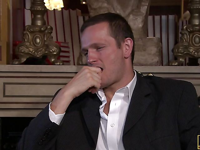 MMF stockings threesome with perfect tits brunette Elena Grimaldi