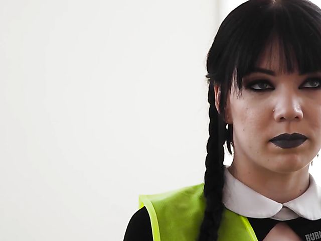 Gothic girl in pigtails Leda Bear is a nasty slut who wants to fuck Kyle Mason