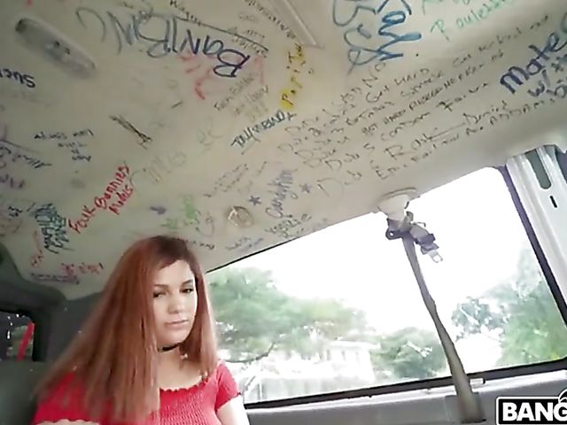 Redhead slut Missy Robins gets cash for sex in a van