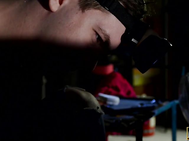 Amirah Adara anal in black stockings in the garage at night