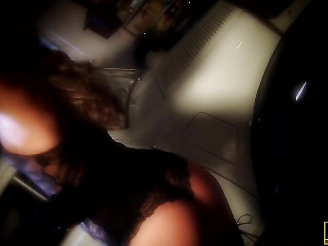 Amirah Adara anal in black stockings in the garage at night