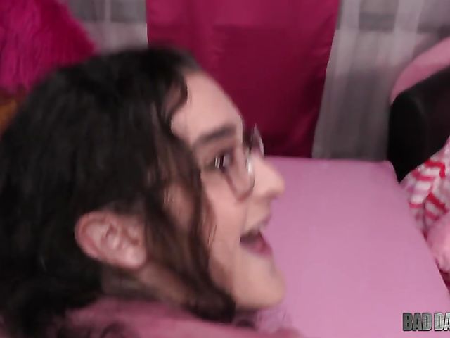 Daddy's girl with glasses Lyra Lockhart enjoys sex POV