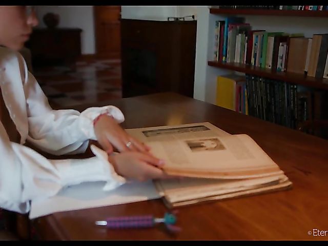 Hot solo with babelicious student Cassia taking a break from studying