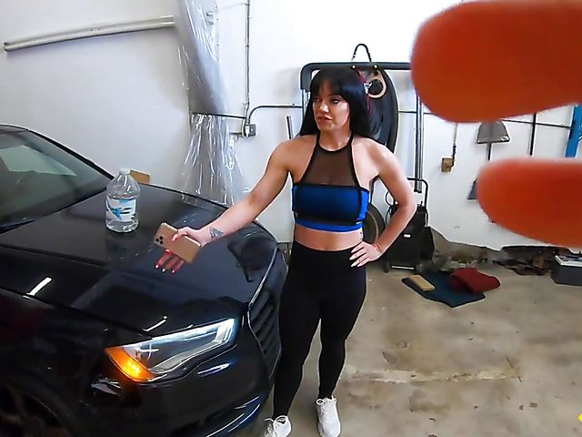Leila Larocco - Fitness instructor and car mechanic have hot sex