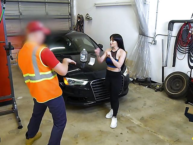 Leila Larocco - Fitness instructor and car mechanic have hot sex