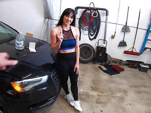 Leila Larocco - Fitness instructor and car mechanic have hot sex