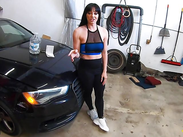 Leila Larocco - Fitness instructor and car mechanic have hot sex