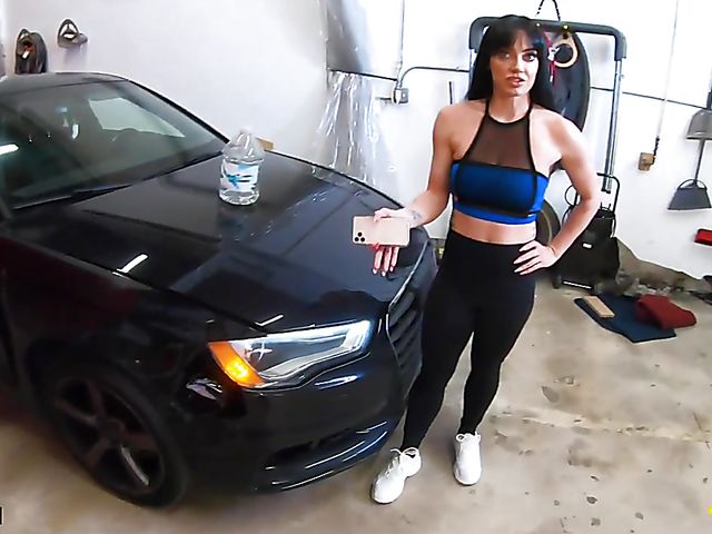 Leila Larocco - Fitness instructor and car mechanic have hot sex