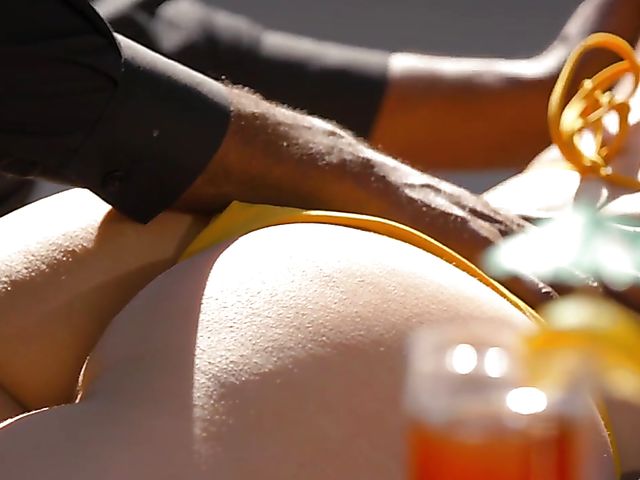 Hot interracial sex with big tittied bikini babe La Sirena