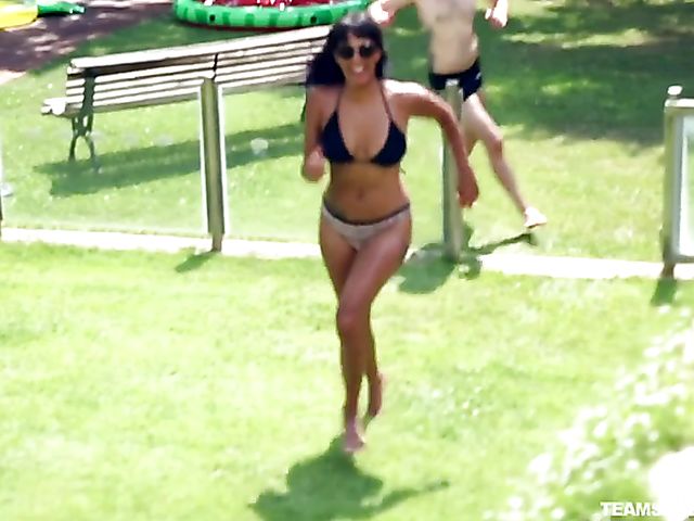 Pool fun and outdoor sex in the summer with exotic Kali Sudhra