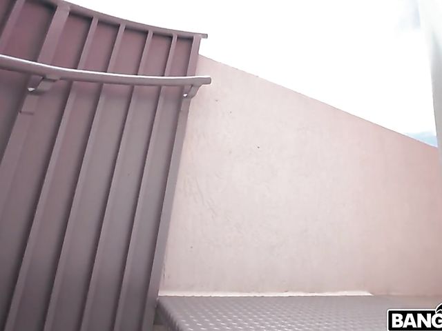 Jessie Saint - Small pretty blonde blowjob in bed and on the balcony