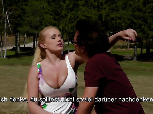 Big tits outdoor fun in the mountains with voluptuous Angel Wicky