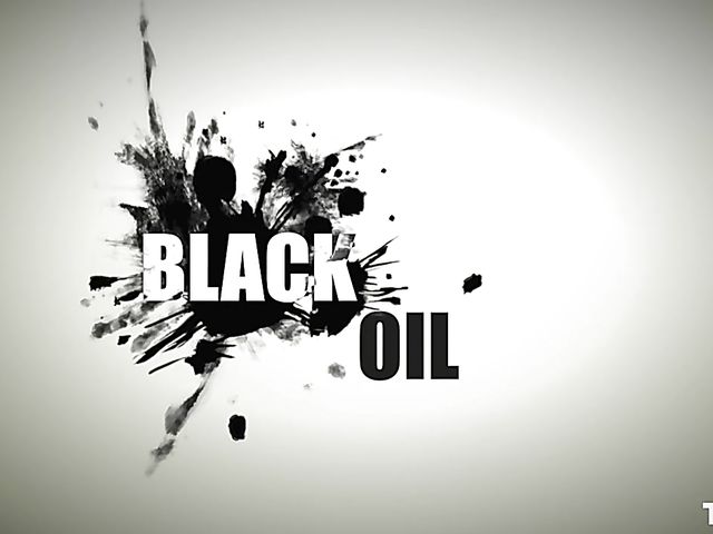 Cindy Shine - Massive black dildo and red fishnet bodystocking