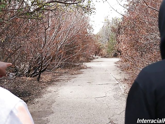 Sporty white girl Leah Lee has a threesome with two thugs in Interracial Pickups