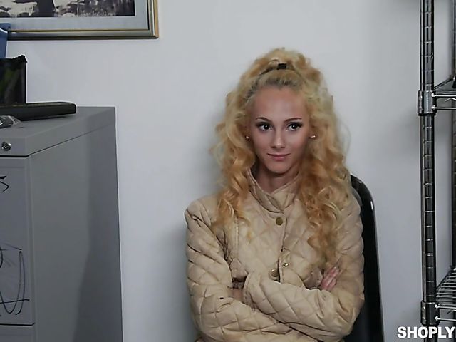 Shoplifting is a sin and tiny petite blonde Sadie Hartz pays a heavy price for it