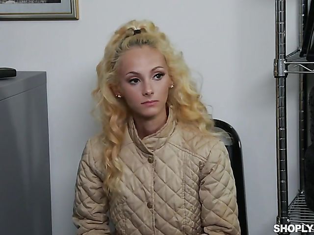 Shoplifting is a sin and tiny petite blonde Sadie Hartz pays a heavy price for it