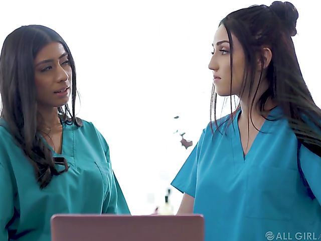 Three-way lesbian massage with Lena Paul and two sexy masseuses Jade Baker and Violet Myers