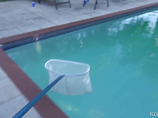 Natana Brooke - Nude stepsister POV session by the pool with her hot brother