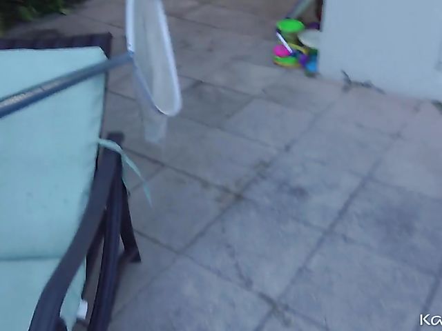 Natana Brooke - Nude stepsister POV session by the pool with her hot brother