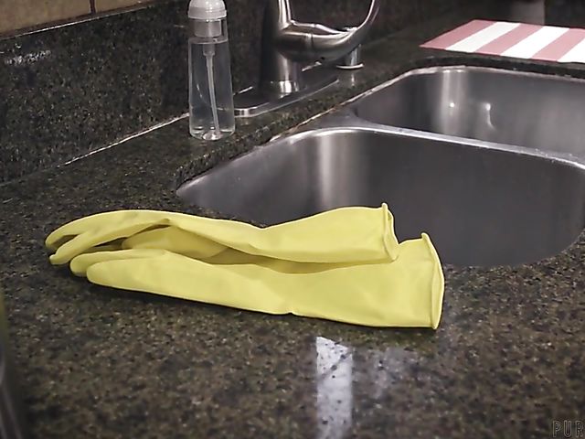 Exotic busty maid Aryana Amatista gets humiliated and fucked in the kitchen