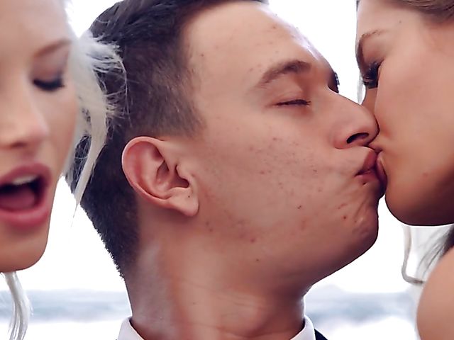 Nubiles Films elegant threesome with babes in lingerie Azazai and Tiffany Tatum