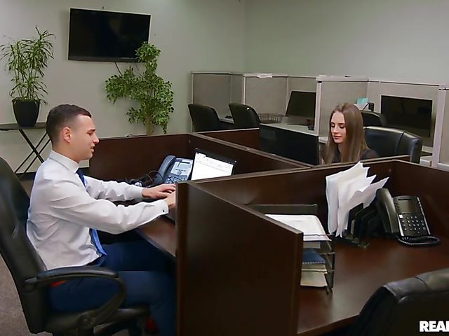 Hot office anal with his slutty colleague Kyler Quinn