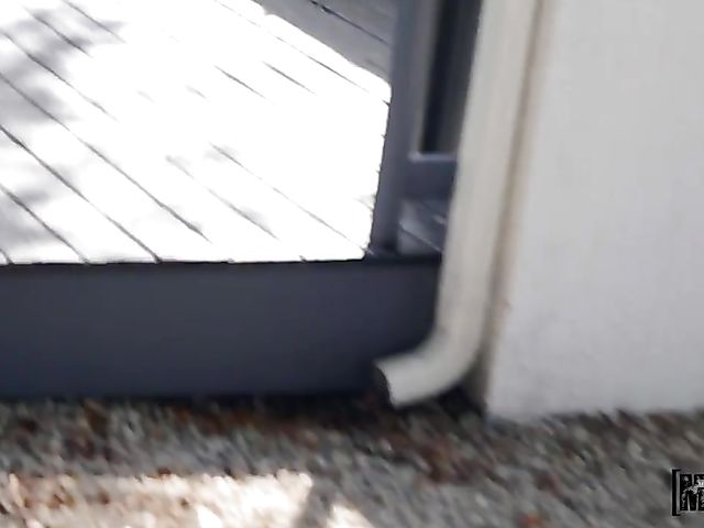 Stranded nude latina Katana Kombat shows every inch of her hard body in the backyard and gets pounded POV