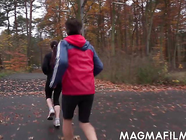 German outdoor workout and fun in the park with Doreen and Conny Dachs