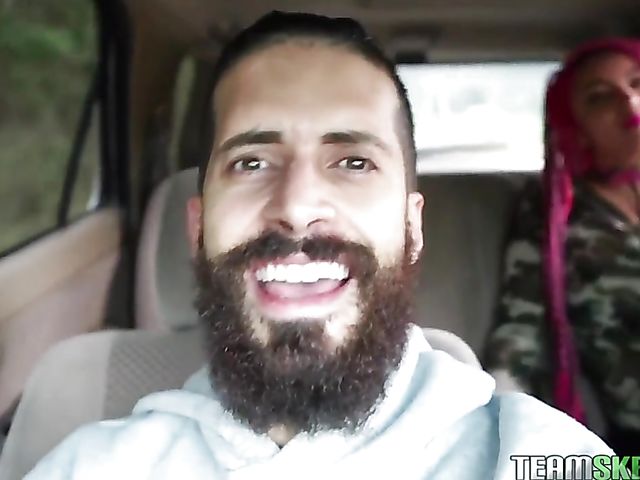 Latina with long pink dreadlocks gets her pierced pussy pounded