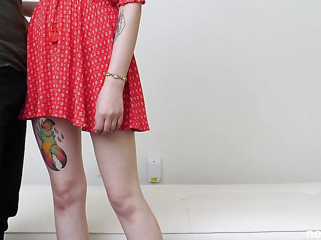 Point-of-view porn casting with pierced net girl Elle