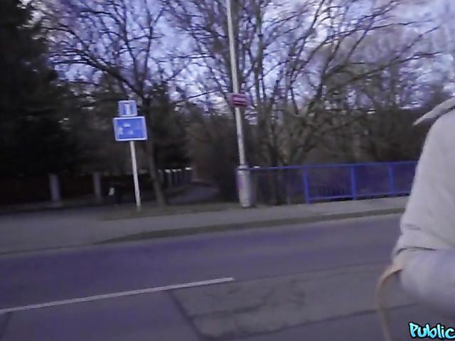 Blonde British slut Gina Varney gets pounded by the public agent in the Czech Republic