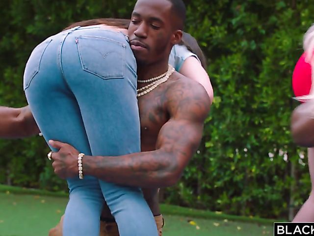 Big black dicks vs big white tits in interracial foursome with Gabbie Carter and Skylar Vox