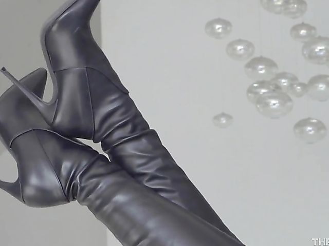 Sweet girl in leather Liv Wild gets throat fucked