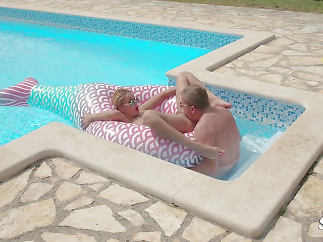 Summertime pool sex with euro blonde in sunglasses Cherry Kiss