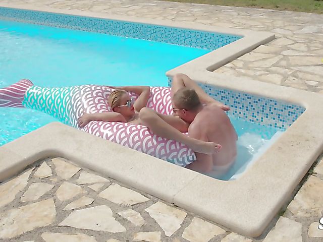 Summertime pool sex with euro blonde in sunglasses Cherry Kiss