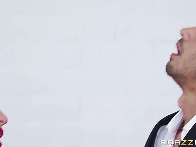 Latex and leather mistress Abella Danger rides  Alex Jones' dick with her black boots on