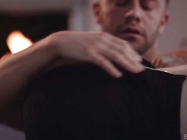 Adorable Hazel Moore and Seth Gamble have sensual sex by the fireplace